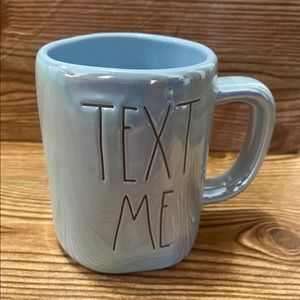 Rae Dunn Text Me iridescent blue mug NEW